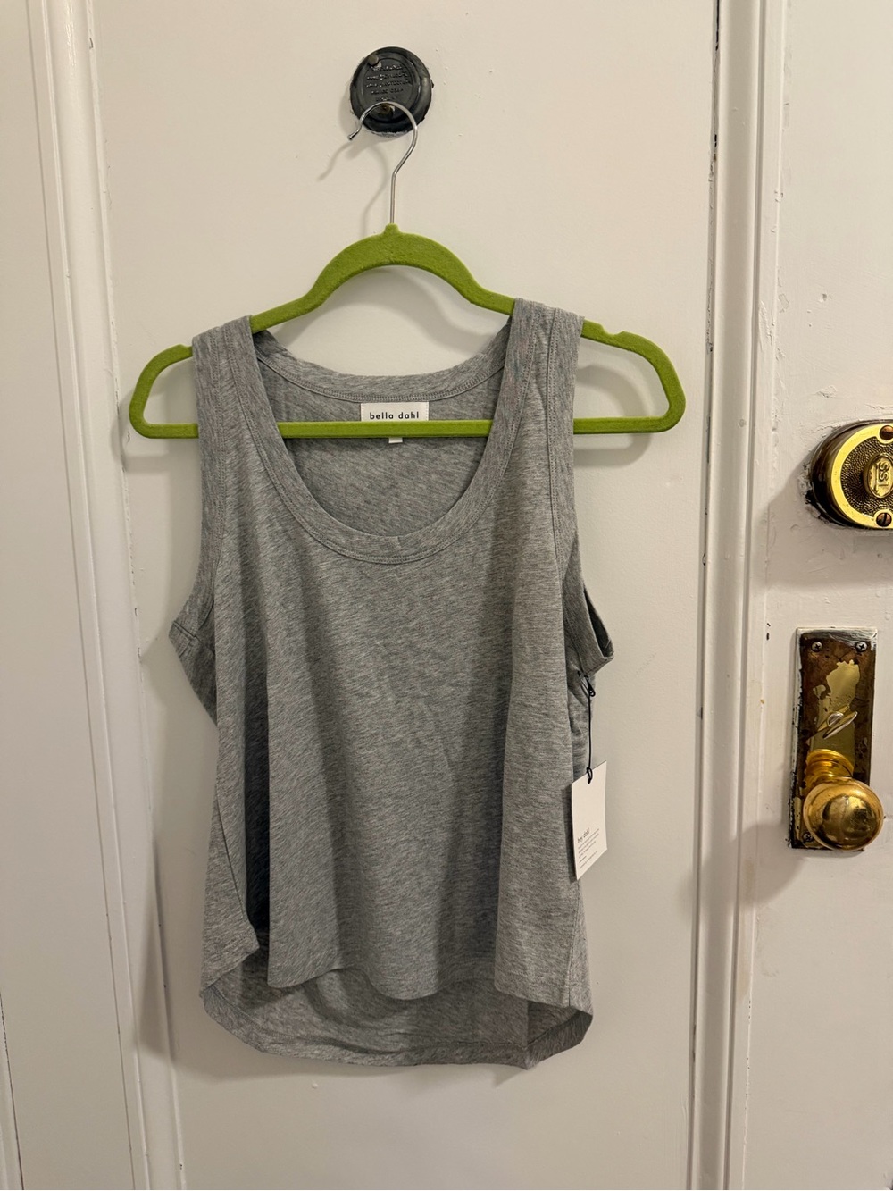 NWT Bella Dahl Light Gray Tank Top with Scoop Neck Size S